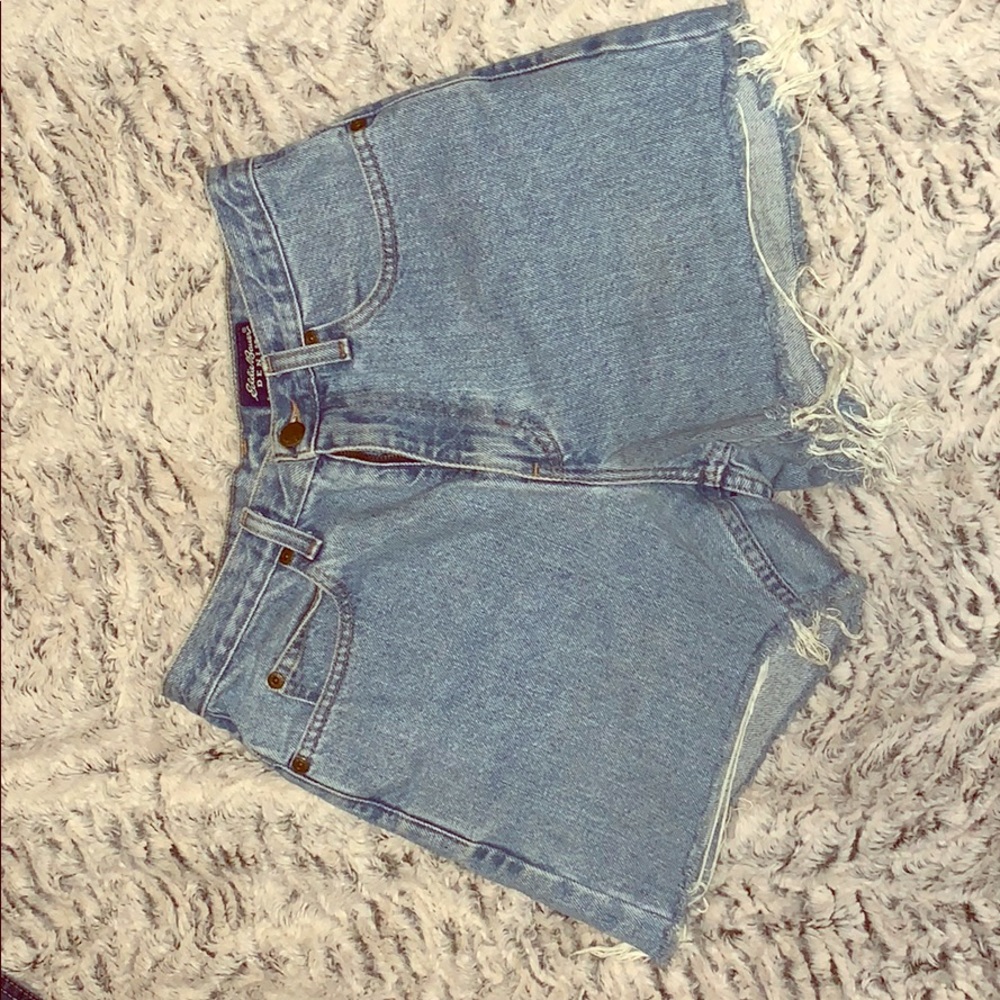 Eddie Bauer denim shorts.